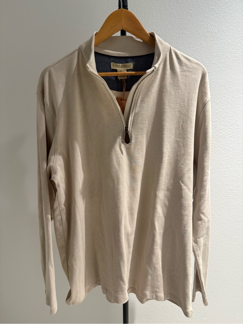 Elliot Mulryan Men’s Beige Half-Zip Sweater